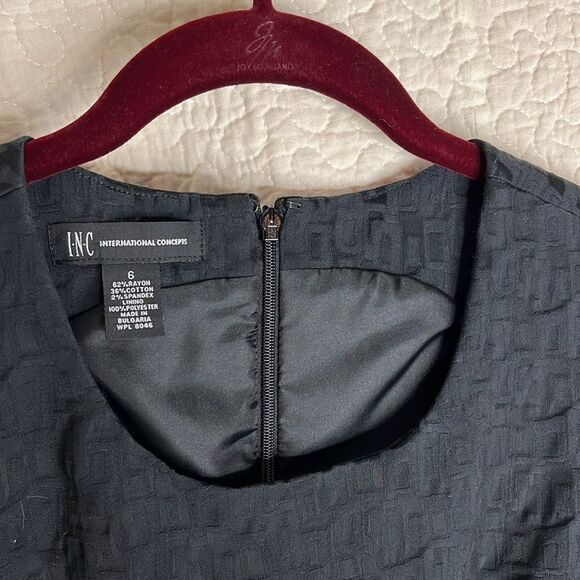 NWT INC International Concepts Black Dress with accent belt - Picture 2 of 6